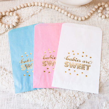 "Babies are Sweet" Gold Foil Candy Buffet Bags (set of 12)